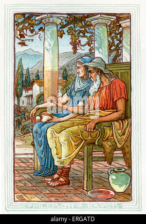 Philémon et Baucis. Racontant des mythes grecs par Nathaniel Hawthorne (1804 - 1864). Illustrations de Walter Crane 1845 -1915 Banque D'Images