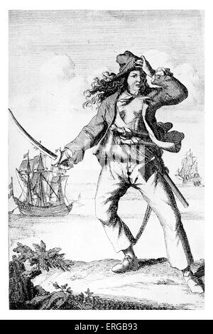 Mary Read - Femme tenant un sabre de pirate. Reconnu coupable de piraterie au cours d'âge d'or de la piraterie. Est mort 1721 Banque D'Images