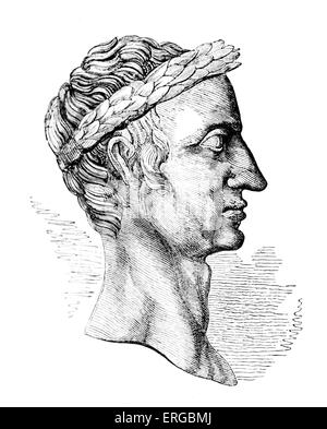 Jules César - profil. Prises d'une pièce de cuivre dans le British Museum. Gaius Julius Caesar : général et homme d'état Romain, b. 13 juillet 100 avant J.-C. - d. 15 mars 44 av. Banque D'Images