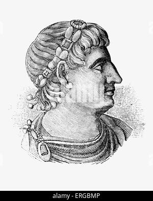 Constantin le Grand, empereur romain. Prises d'une pièce de cuivre dans le British Museum. Empereur romain de 306 à 337, b. Banque D'Images