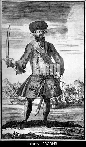 Le pirate Edward Teach (chaume, né Edward Drummond), communément connu sous le nom de Barbe Noire. Buccaneer anglais dans les Caraïbes et la Banque D'Images