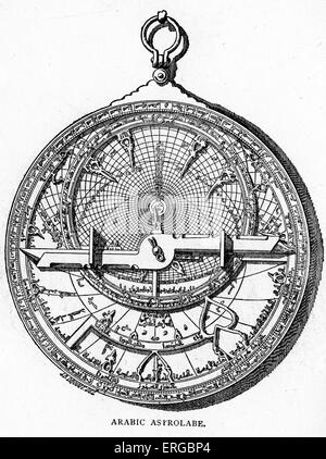 Astrolabe arabe. Historiquement, l'instrument utilisé par les astronomes et les navigateurs pour localiser les positions du soleil, de la lune, Banque D'Images