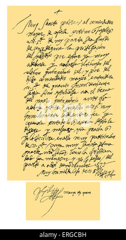 Manuscrit : Lettre de Philippe II d'Espagne au pape Grégoire XIII. Philip demande que le pape Grégoire XIII accorder un délai pour le paiement d'une subvention et qu'il faire croire à l'Comendador Maire de Castille en tout ce qui a à dire à cet égard. 8 novembre 1579. Signatures (individuelle) : Philippe II et de la Reine Mary son épouse, annexée à l'ordre aux juges de Norfolk "pour le bon gouvernement de leurs majestés féaux sujets dans le même shire'. Le roi d'Espagne, Portugal, Naples, la Sicile et l'Angleterre, 21 mai 1527 - 13 septembre 1598. Source : British Museum. Banque D'Images