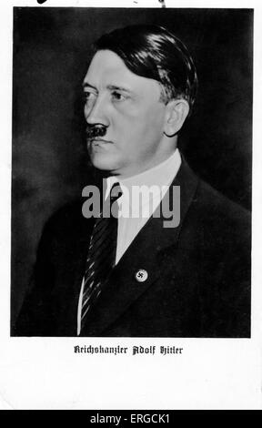 Adolf Hitler comme chancelier de l'Allemagne. Homme politique allemand d'origine autrichienne et le leader du parti national-socialiste des travailleurs allemands Banque D'Images