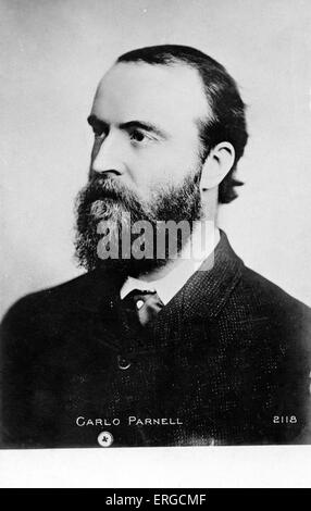 Charles Parnell - portrait. Homme politique irlandais et chef du parti parlementaire irlandais, figure emblématique de l'Irlandais Banque D'Images