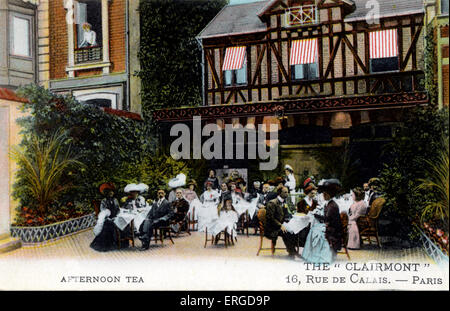 Le thé de l'après-midi au 'Economy', Paris, ch. 1900. Dans la rue de Calais. Banque D'Images