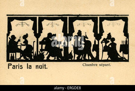 Paris by night ('Paris la nuit'), ch. 1900. Chambre privée (chambre séparé) au restaurant, etc. pour les couples. Banque D'Images