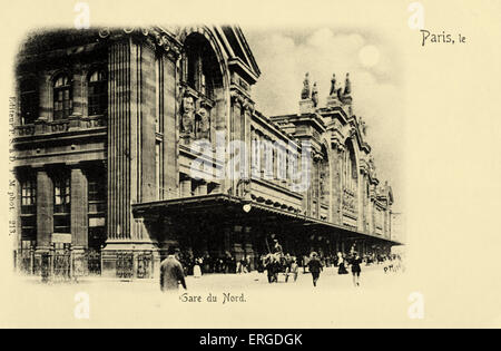 La gare du Nord, Paris, ch. 1900. La gare. Banque D'Images