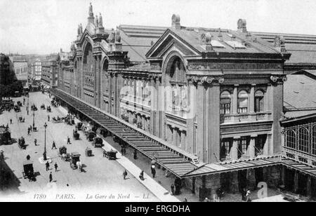 La gare du Nord, Paris, ch. 1900. La gare. Banque D'Images