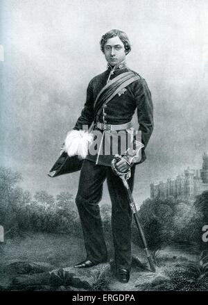 Edward VII - âgés de 18 ans, au moment de la nomination au grade de colonel. De la gravure d'après photographie prise à Windsor. EVII : Roi du Royaume-Uni de Grande-Bretagne et d'Irlande et des Dominions britanniques et l'empereur de l'Inde à partir du 22 janvier 1901 jusqu'à sa mort en 1910, 9 novembre 1841 - 6 mai 1910. Banque D'Images