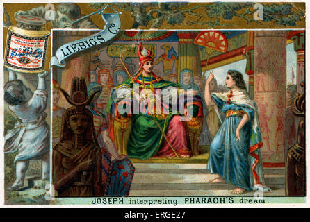 Joseph interprète les rêves du pharaon. La Genèse (Chapitre 41). Liebig série de carte. Banque D'Images