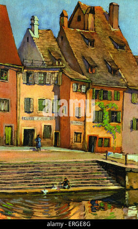 Strasbourg par R Henry Munsch. Alsace, France. Banque D'Images