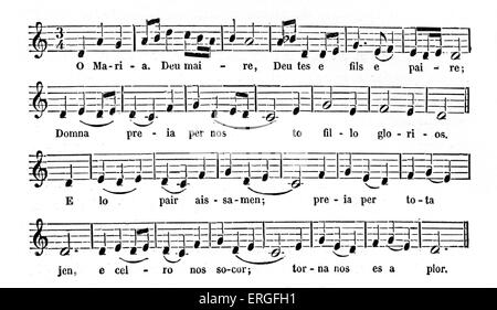 'Chant des Croisades' - datant de la Première Croisade (1096) et mis à la musique moderne par Fétis dans son "histoire générale de la musique" (19ème siècle). Première Croisade (1096-1099), expédition militaire par l'Europe catholique romaine pour retrouver la sainte Terres prises dans les conquêtes musulmanes du Levant (632-661). Banque D'Images