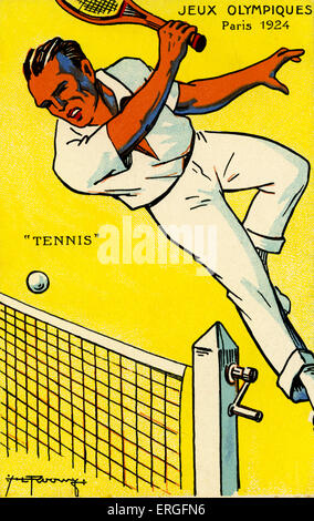 1924 Jeux Olympiques Paris France. Championnat de Tennis. Jeux Olympiques Banque D'Images