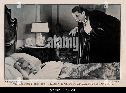 Dracula - 1931 film. Bela Lugosi que Count Dracula et Frances Dade comme Lucy. Légende : 'Entrer dans la chambre de Lucy, Dracula est sur Banque D'Images