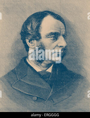 Charles Kingsley - portrait. Anglican de l'Église d'Angleterre, professeur d'université, historien et romancier, 12 juin 1819 - 23 janvier 1875. Banque D'Images