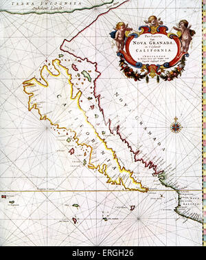 'Tableau des Nouvelle Grenade et l'île de Californie' - publiée dans le 'Zee Pieter Goo- l'Atlas', Amsterdam, 1666. Historiquement Banque D'Images