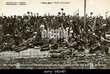 WW1 : 'Les combats Cinquième' ('Northumberland Fusiliers') après la bataille de St Eloi, 14-15 mars 1915. Photographie de guerre officiel Banque D'Images