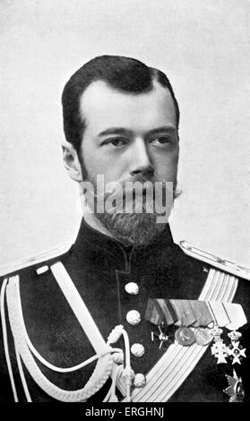 Nicolas II de Russie (Nikolaï Alexandrovitch Romanov) - portrait. 18 mai 1868 - 17 juillet 1918. Dernier Empereur de Russie. Banque D'Images