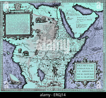 L'Empire de Preseter John, ou l'Abyssinie - carte en Tearrarum "Theatrum Orbis' par Ortelius, 1573. Banque D'Images