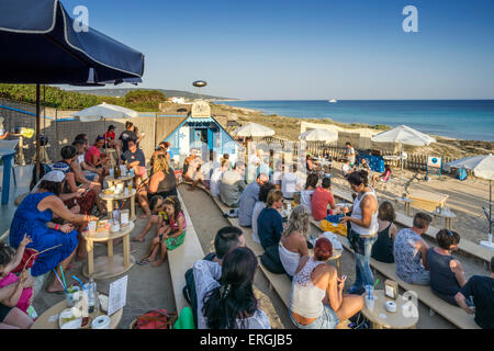 Blue Bar , Bar de plage, Formentera, Espagne Banque D'Images