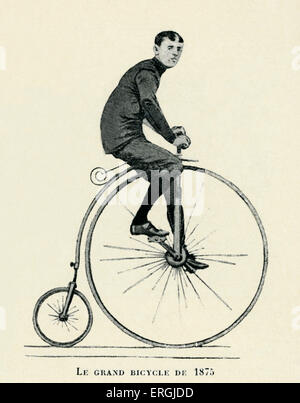 Man riding sou-sou. Location avec grande roue avant. Également connu sous le nom de roue haute haute, Wheeler, et ordinaire (en français : Banque D'Images