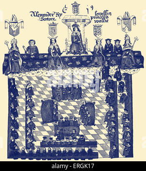 Chambre des lords anglais Edward I. Cadre de dessin effectué pendant le règne d'Édouard IV (1461 - 1470 & 1471- 1480). Ie : Également connu sous le nom de Edward Longshanks/ Hammer of the Scots, roi d'Angleterre de 1272 à 1307. 17 juin 1239 - 7 juillet 1307. Banque D'Images