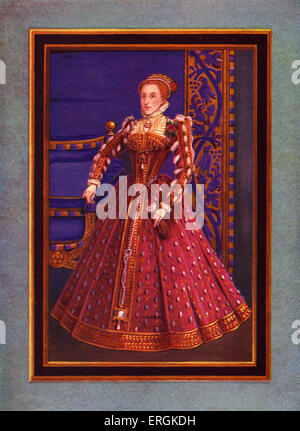 La reine Elizabeth Tudor Maalouf (1570), portrait peint. Après le portrait peint par Federigo Zuccaro (1540-1609). Herbert Banque D'Images