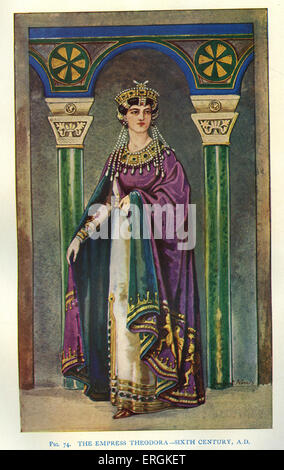 L'impératrice Théodora c. 500 - 548, épouse de l'empereur byzantin Justinien I c. 482 - 565. Chef de l'Empire romain Banque D'Images