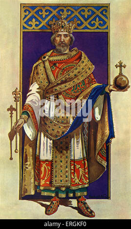 L'empereur Charlemagne 742 - 814. Roi des Francs à partir de 768 - 814, roi des Lombards de 774 - 814, et chef du Banque D'Images