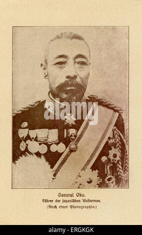 Yasukata Oku général (1847-1930) du Japon. Sous-titre suivant "japaniichen Weitarmee' Der Führer (chef de l'armée japonaise). Oku Banque D'Images