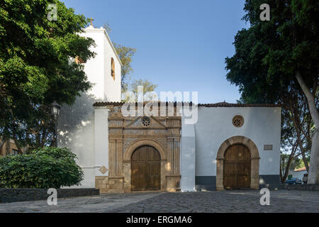 Portail décoré de l'église à Pajara, Nuestra Senora de la Regla, Fuerteventura Banque D'Images