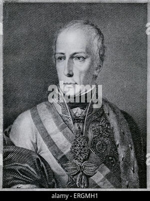 J Kaiser Franz (1768-1835) de l'Autriche. Également connu sous le nom de François II du Saint Empire Romain, Franz J'ai fondé l'Empire autrichien en 1804. Banque D'Images