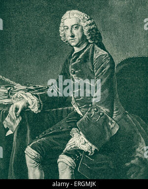 William Pitt, comte de Chatham - portrait. Homme politique whig anglais, leader politique au cours de la guerre de Sept ans : 15 novembre 1708 - 11 mai 1778. Banque D'Images