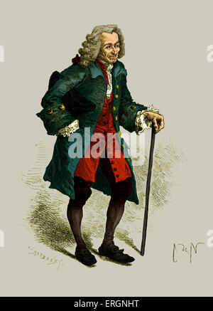 Voltaire (pseudonyme de François-Marie Arouet), philosophe français. 1694 - 1778 Banque D'Images