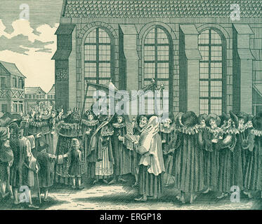 Cérémonie de mariage juif, couple stand sous la canopée (mariage, chuppah huppah, chupah ou chupa). , Nuremberg, Allemagne, Banque D'Images