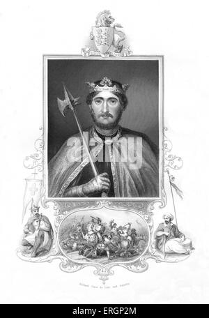 Richard I ou Richard Coeur de Lion, portrait. Roi d'Angleterre à partir de 1189 jusqu'à sa mort. 8 Septembre 1157 - 6 avril 1199. Banque D'Images