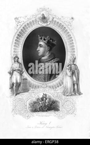 Henry V également connu sous le nom de la star de l'Angleterre, portrait. Roi d'Angleterre à partir de 1413 jusqu'à sa mort. 16 septembre 1386 - 31 Août Banque D'Images