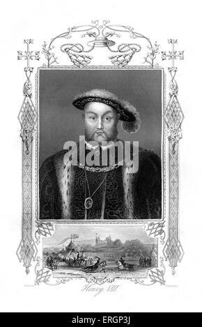 Henry VIII, portrait. Roi d'Angleterre à partir de 21 avril 1509 jusqu'à sa mort. 28 juin 1491 - 28 janvier 1547. Banque D'Images