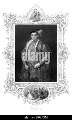 Édouard VI, portrait. Roi d'Angleterre et l'Irlande à partir de 28 janvier 1547 jusqu'à sa mort. 12 octobre 1537 - 6 juillet 1553. Banque D'Images