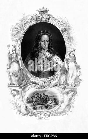 Le roi Guillaume III, portrait, 4 novembre 1650 - 8 mars 1702. D'après une peinture de Sir Godfrey Kneller. Banque D'Images