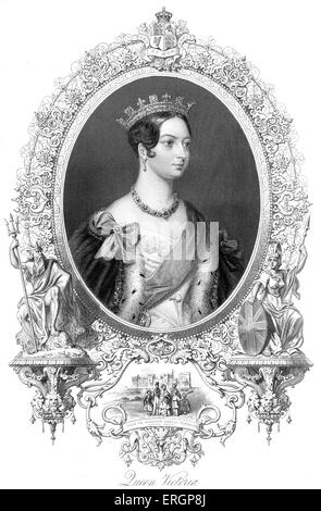 La reine Victoria, portrait. Souverain du Royaume-Uni de Grande-Bretagne et d'Irlande de 20 juin 1837 jusqu'à la mort. À partir de la chambre 1 Banque D'Images