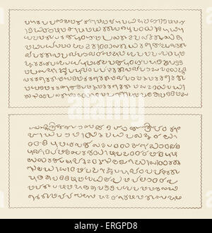 La communauté juive de Cochin, en Inde. Sasanam de l'octroi de privilèges aux juifs de Cochin Joseph Rabban c. 750 CE. Sasanam était un ensemble de plaques de cuivre. Charte donnée par Cheramal Perumal, roi d Isuppu Irabban à Herstal, - qui était probablement un Juif yéménite qui a mené une expédition de Juifs à Cranganore c. 750. Le Château de graver des caractères, l'octroi de 72 maisons 'gratuitement' et droits féodaux dans Ansuvannam cCranganore, près de. Parfois connu sous le nom de Juifs noirs de Chochin. Banque D'Images