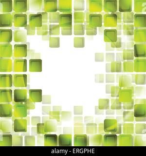 Green tech carrés sur fond blanc. Conception vectorielle Illustration de Vecteur