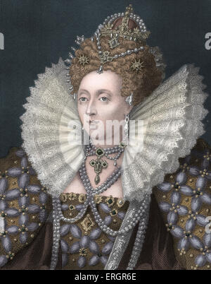 Elizabeth I, portrait. Reine d'Angleterre à partir de 1558 jusqu'à sa mort. 7 Septembre 1533 - 24 mars 1603. Banque D'Images