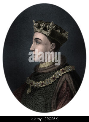 Henry V également connu sous le nom de la star de l'Angleterre, portrait. Roi d'Angleterre à partir de 1413 jusqu'à sa mort. 16 septembre 1386 - 31 Août Banque D'Images