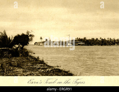 L'Iraq - le Prophète Ezra 's tombe sur le tigre. Photo prise en 1920 après la création de l'Irak ( à partir de Bagdad, Iraq, Studio de l'appareil photo Banque D'Images