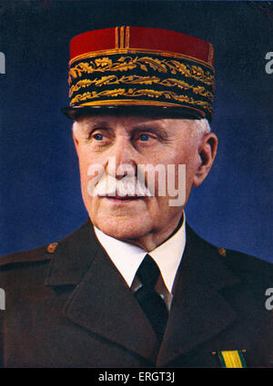 Henri Maréchal Philippe Pétain portrait. Gouverneur de la France de Vichy. 24 avril 1856 - 23 juillet 1951. Uniforme. Sous-titre suivant 'La Banque D'Images