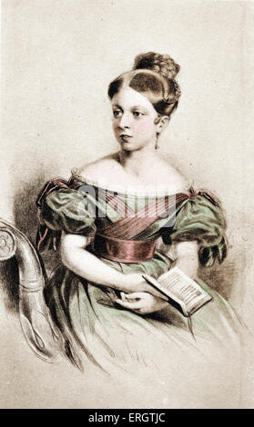 La reine Victoria d'Angleterre. Portrait de Sa Majesté en tant que jeune femme 24 mai 1819 - 22 janvier 1901 Banque D'Images