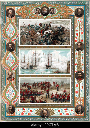 Les conflits de l'ère victorienne - Bataille d'Inkerman, guerre de Crimée, 5 novembre 1854 (en haut), le bombardement de Sébastopol, guerre de Crimée, 17 Banque D'Images